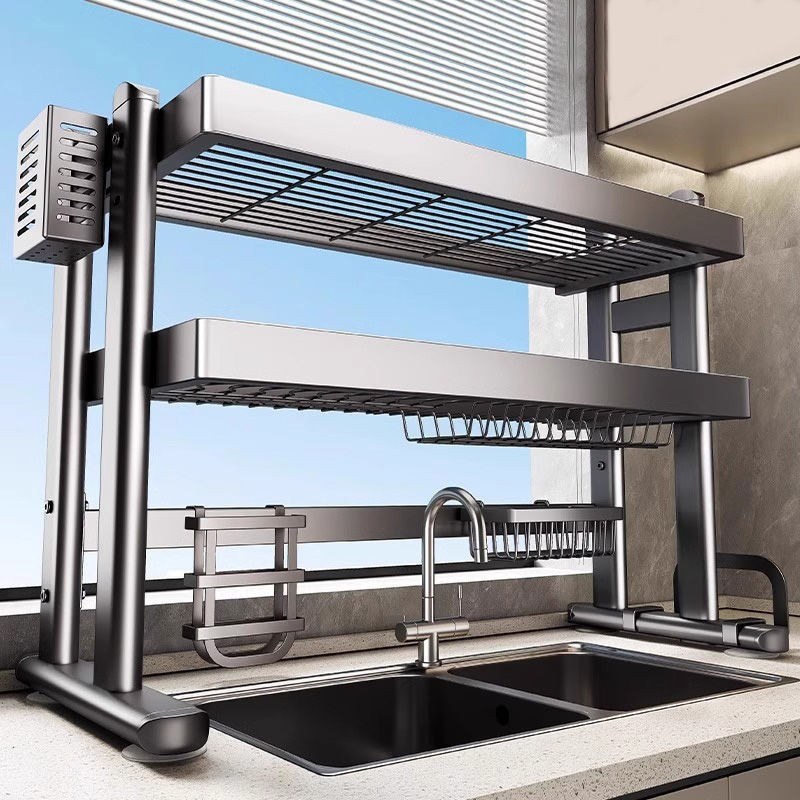 [48H Shipping] Kitchen Sink Storage Rack Above Sink Dish Drainer ...
