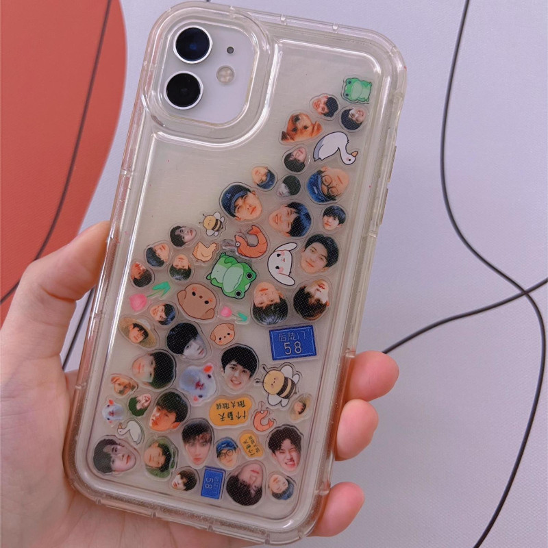 Luxury Clear Shockproof Customized Shaker Phone Case DIY Heads Acrylic  faces Creative Unique Gifts