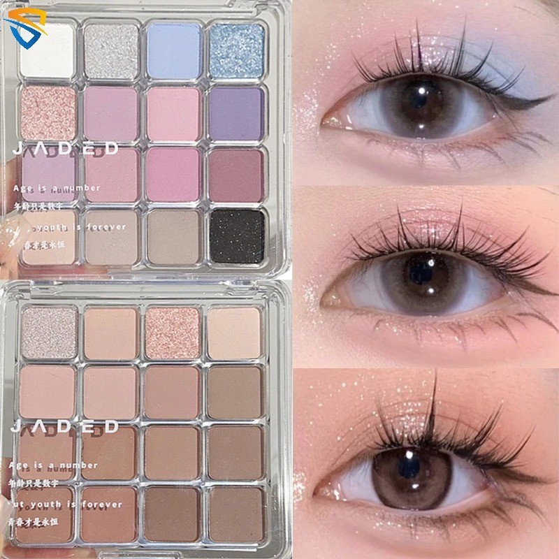 16 Colors Matte Glitter Earth Color Eyeshadow Palette Waterproof ...