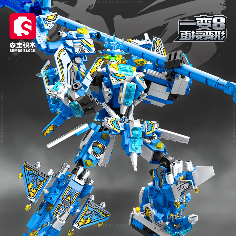 Sembo Block 103335 Mecha Of Steel Dragon Warrior Zhao Yun Robot ...