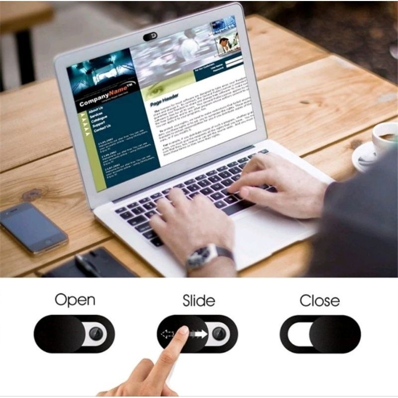1PCS Pelindung Kamera Depan Hp Tab Penutup Lensa Camera Laptop Webcam Cover Tablet Ipad Spy Slider Geser Tipis Warna Hitam Putih A271 - Gambar 4