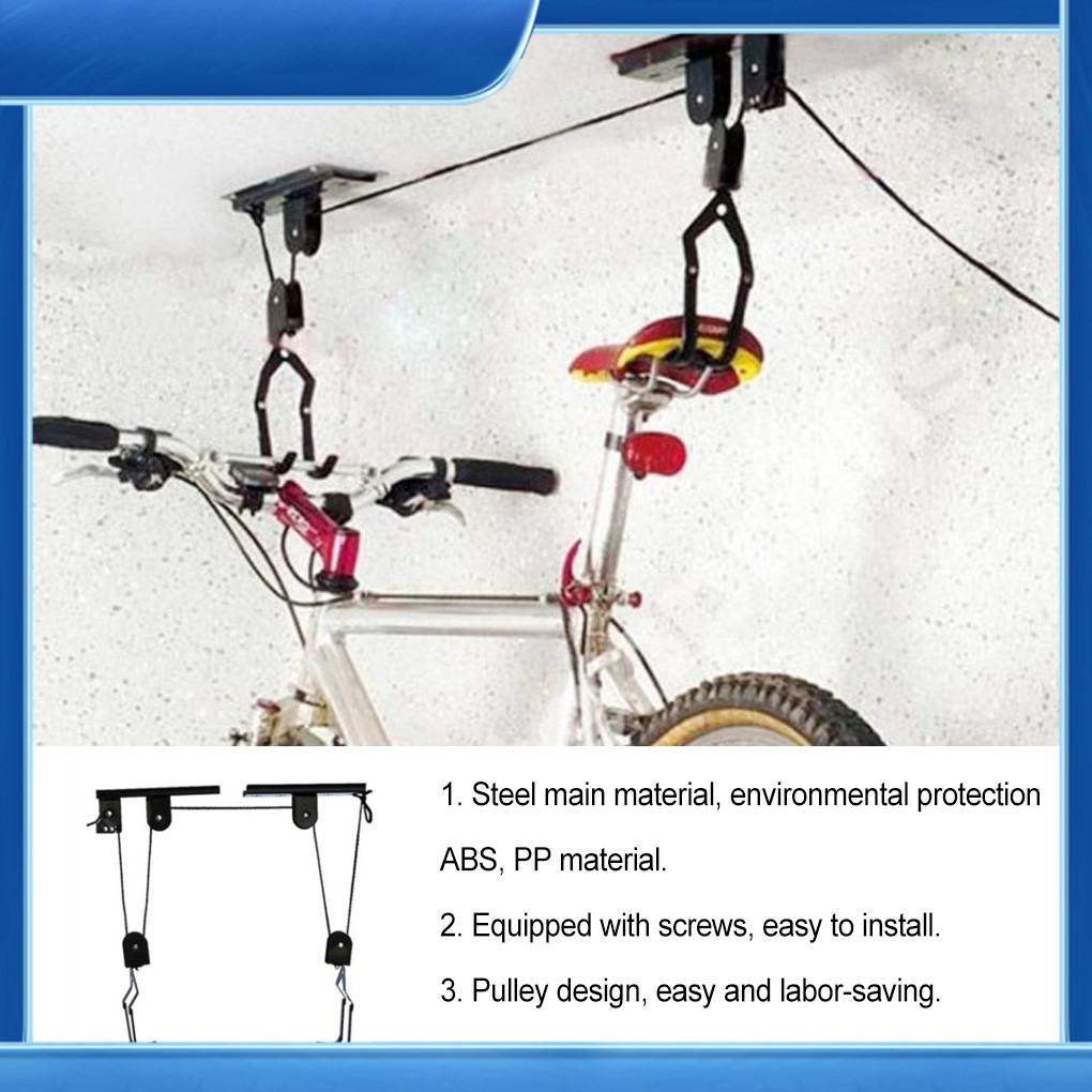 Bicycle Display Rack Bike Lift Ceiling Accessory Rack Pulley Mounted ...