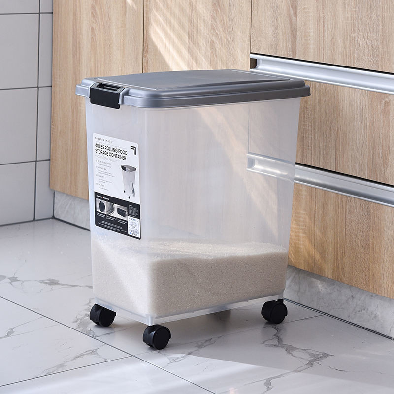 20/30/50kg Mobile Rice Bucket Kitchen Rice Bucket Household Moisture ...