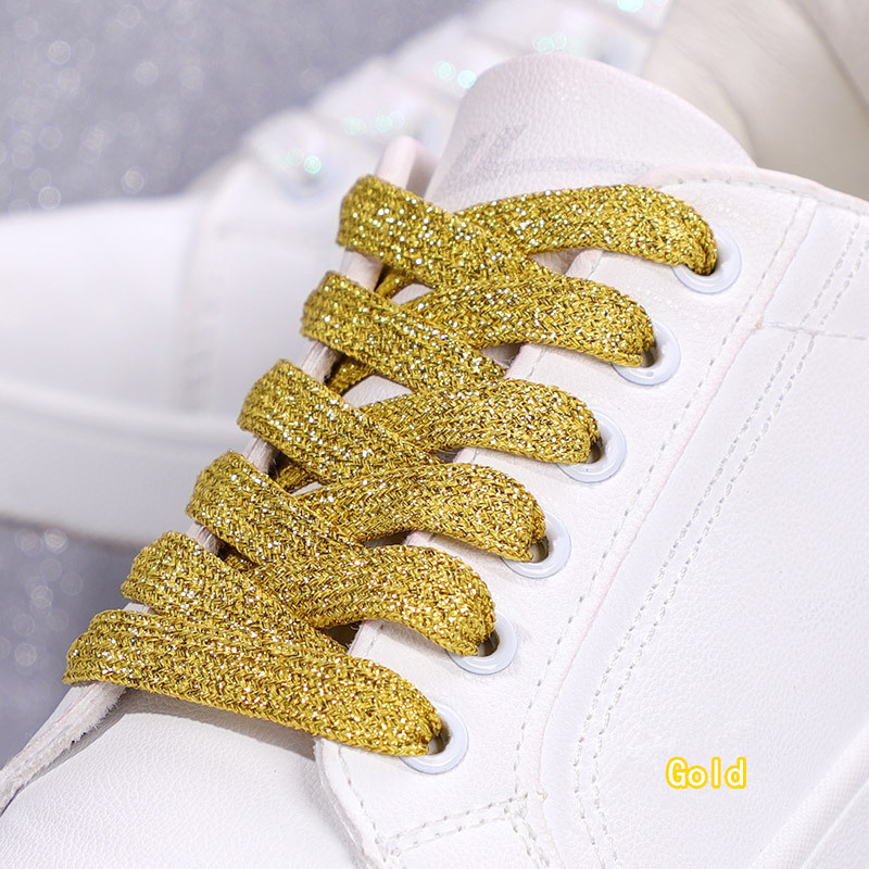 NEW Fashion Glitter Shoelaces Colorful Flat Shoe laces for Athletic Running Sneakers Shoes Boot 1CM Width Shoelace Strings 1Pair Shopee Singapore