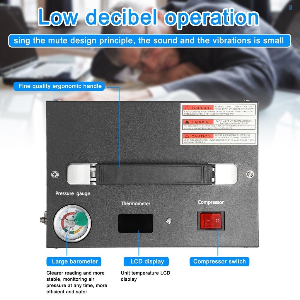 4500PSI Electric High Pressure Air Compressor with Barometer ...