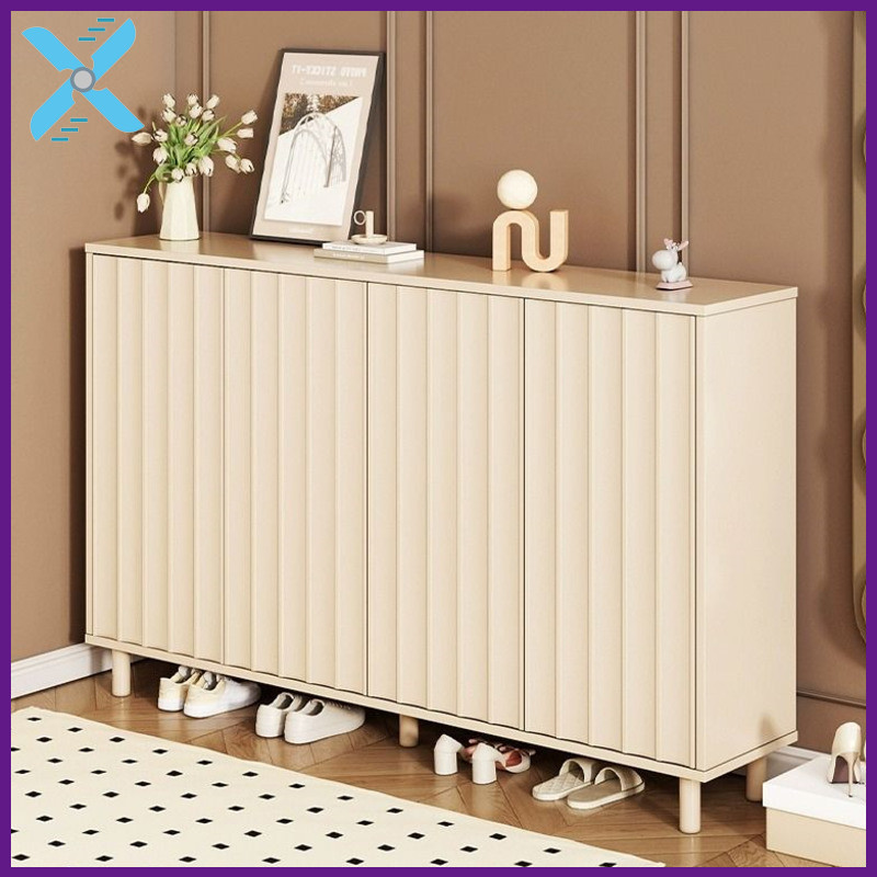 Shoe New French Style Large Capacity Shoe Rack Breathable 4 Doors Adjustable Height Shoe