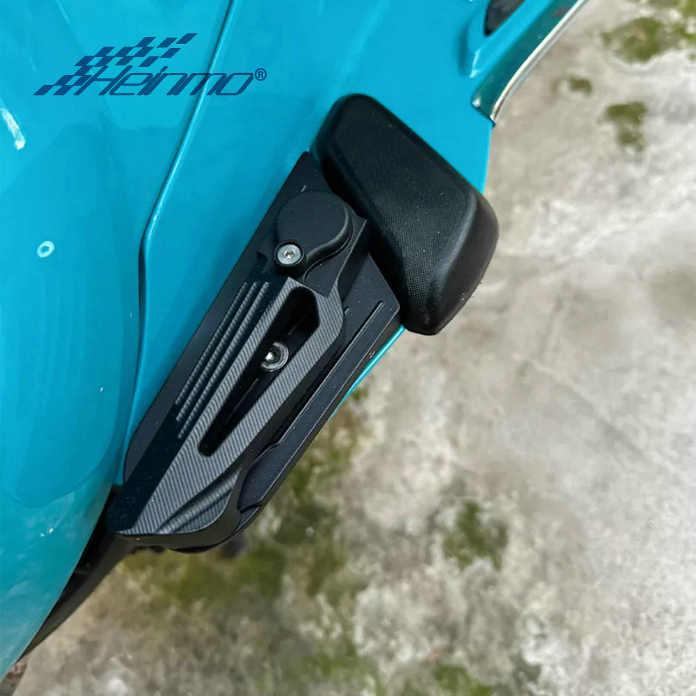 Heinmo Pedane Posteriori Passeggero In Alluminio CNC Per Vespa Primavera/Sprint 150 (2013-2020), Colore Argento, Con Kit Di Montaggio - 2