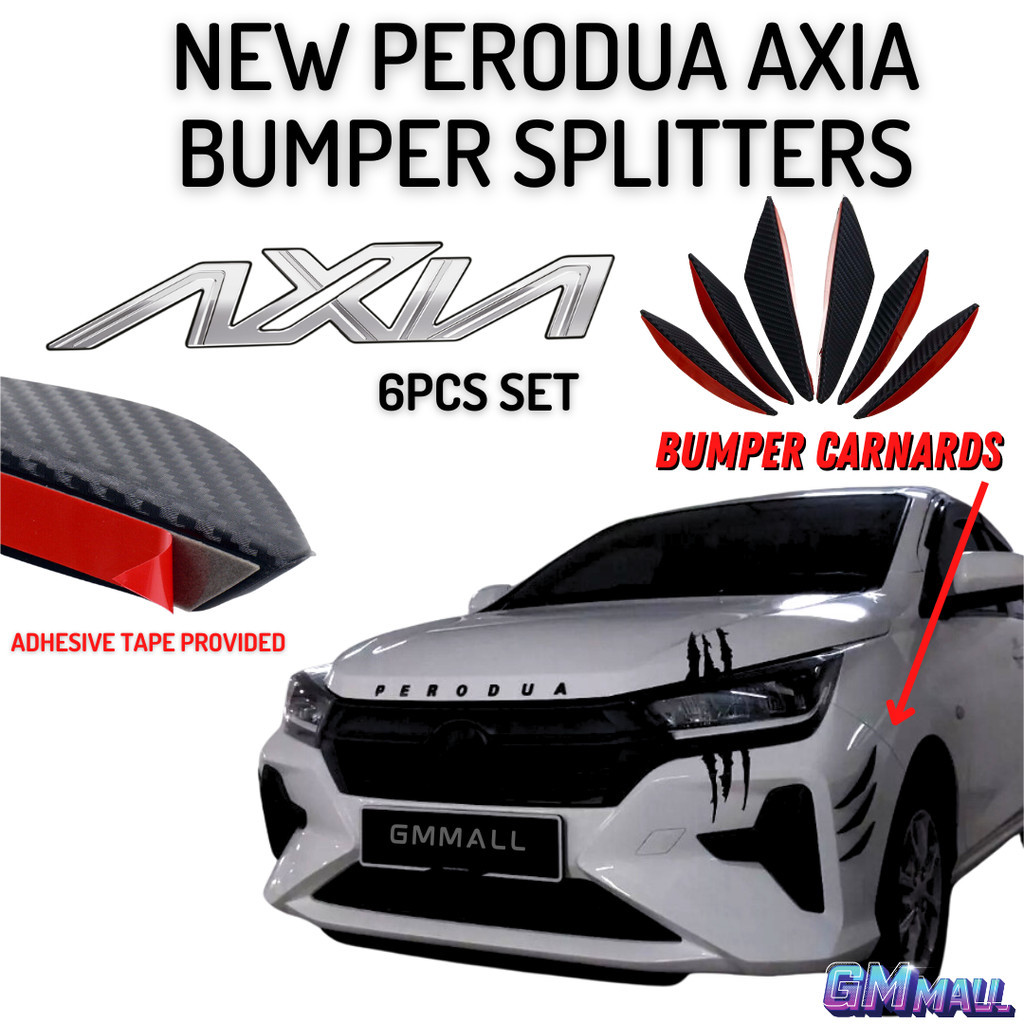 NEW PERODUA AXIA CAR CANARDS Front Bumper Diffuser Splitter Lip Spoiler ...