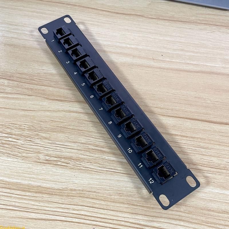 Doublebuy 12 Port Straight-through CAT5e Patch Panel RJ45 Cable Adapter ...