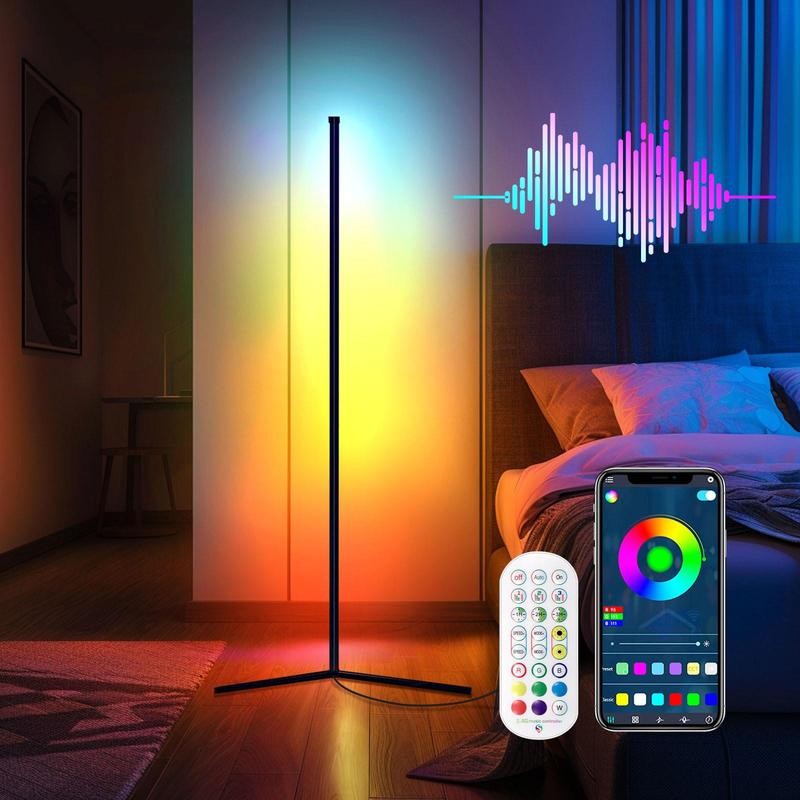 Fall RGB Corner Floor Lamp, USB Powered Color Changing LED Light with ...
