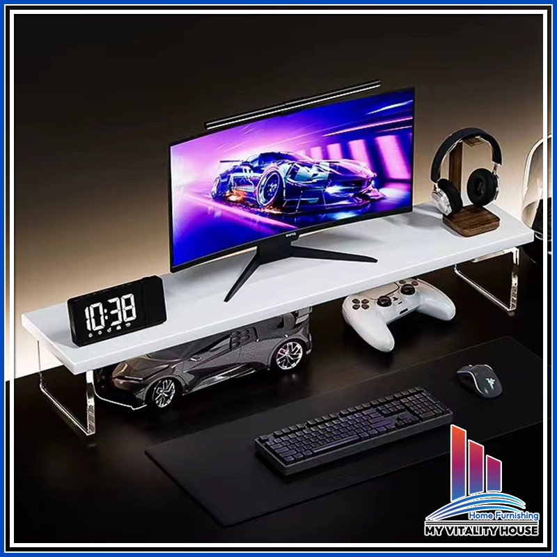 White Monitor Riser Monitor Stand Desktop Height Increase Shelf Cooling ...