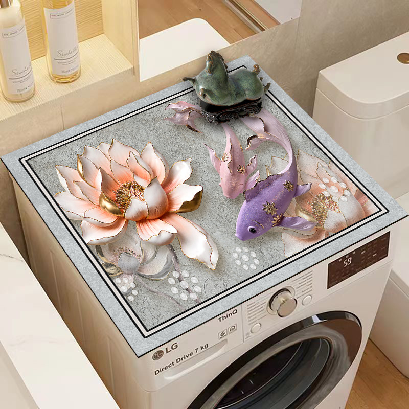 Washing machine nightstand tablecloth Absorbent non-slip refrigerator ...