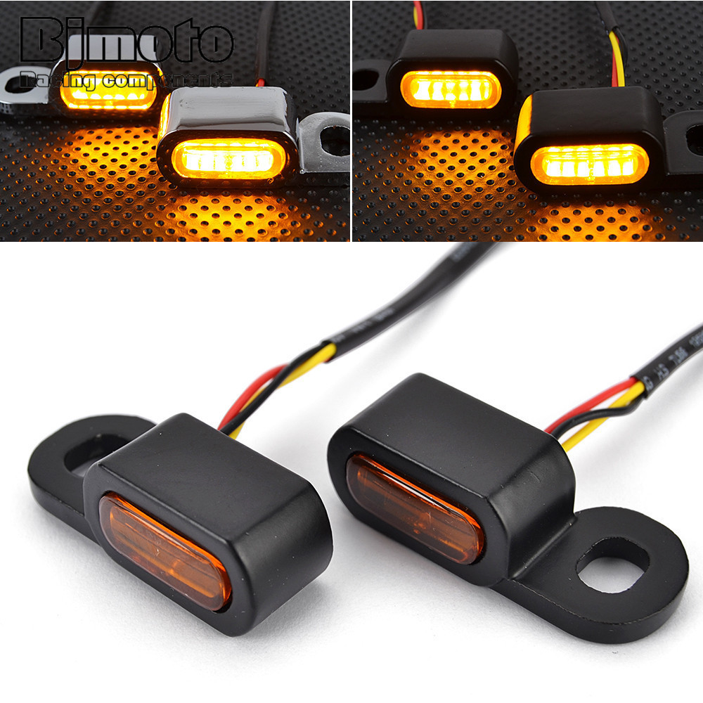 Motorcycle Mini LED Turn Signal Light Running Indicator Lamp For Harley ...