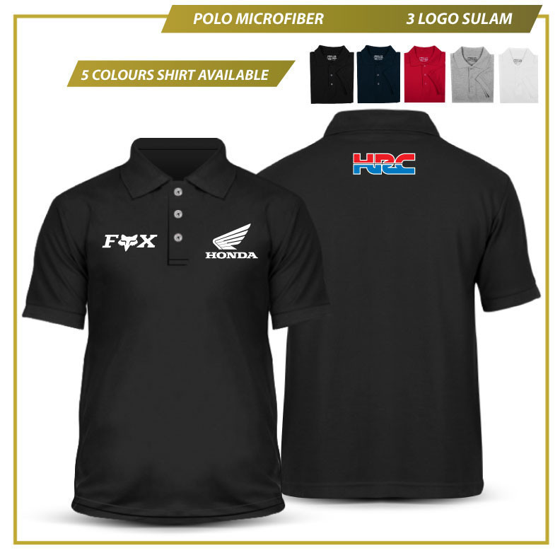 Microfiber Polo T Shirt Honda HRC Fox Team Repsol WSBK Baju Premium ...