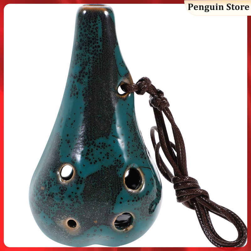 Retro Modeling Ocarina Mini for Beginners Ceramic 6-hole Instruments ...