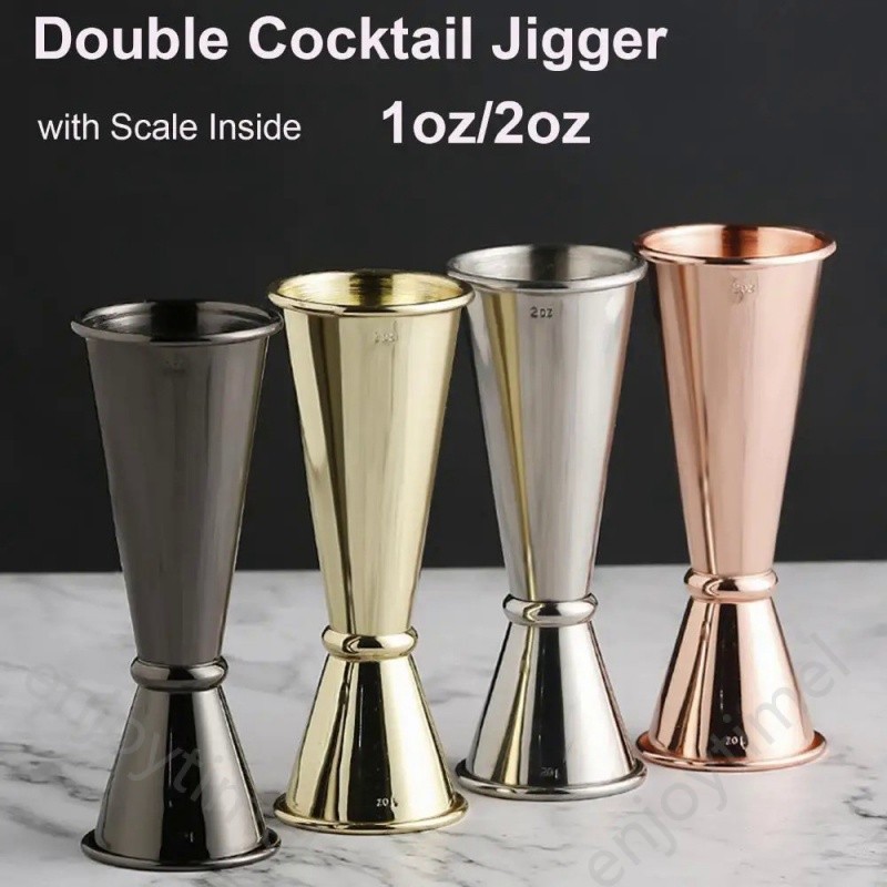 1PC Double Cocktail Jigger Dual Design with Measurements Scale Inside ...