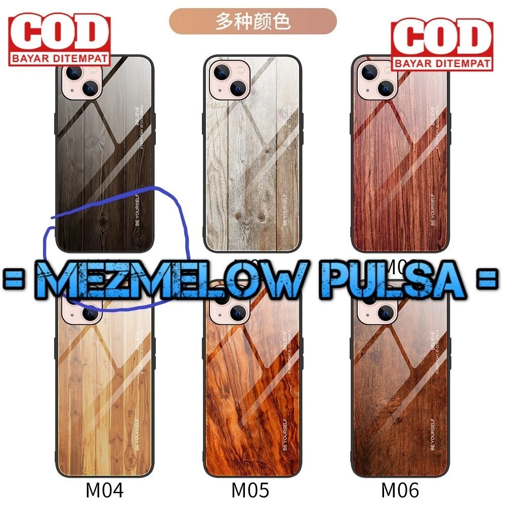 Casing Wood Grain Glass Motif Kayu Caseng Hard Case IPHONE 7 BIASA / IPHONE 8 BIASA - Gambar 3