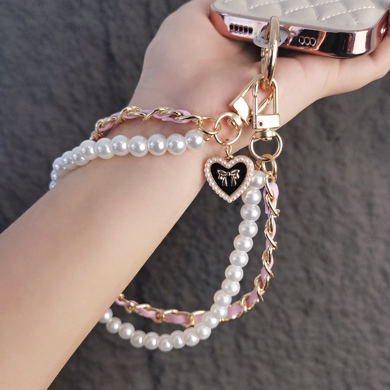 Mobile Phone Lanyard Short Leather Card Chain Portable Chain ins High ...