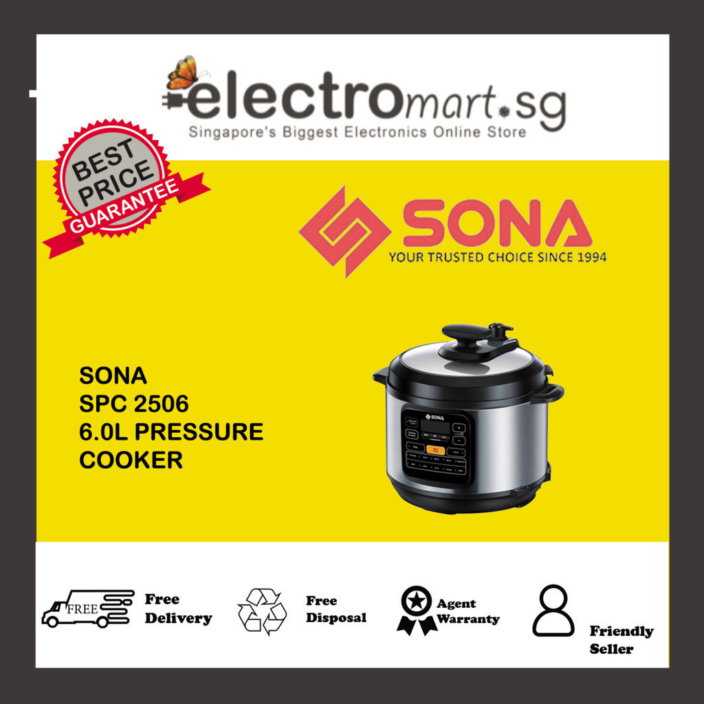 SONA SPC 2506 6.0L PRESSURE COOKER Shopee Singapore