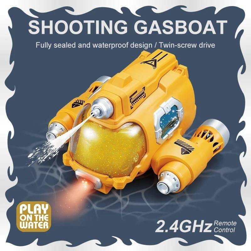 RC Water Spray Submarine Battle Boat 2.4GHz Remote Control Motorboat ...