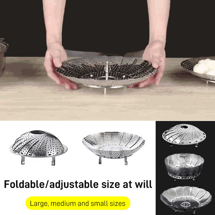 [Foldable/Adjustable Size] Multifunctional Retractable Lotus Steam Rack ...