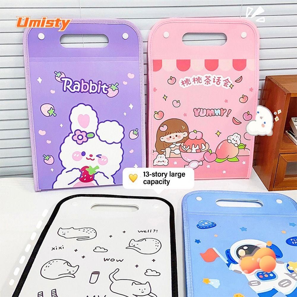 UMISTY A4 File Folder, PP Cartoon Pattern Test Paper Storage Folder ...