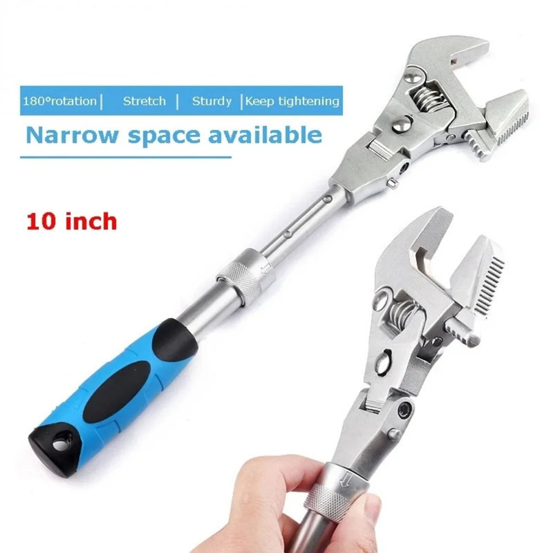 10 Inch Adjustable Wrench, Multifunction Adjustable Ratchet Can Rotate ...