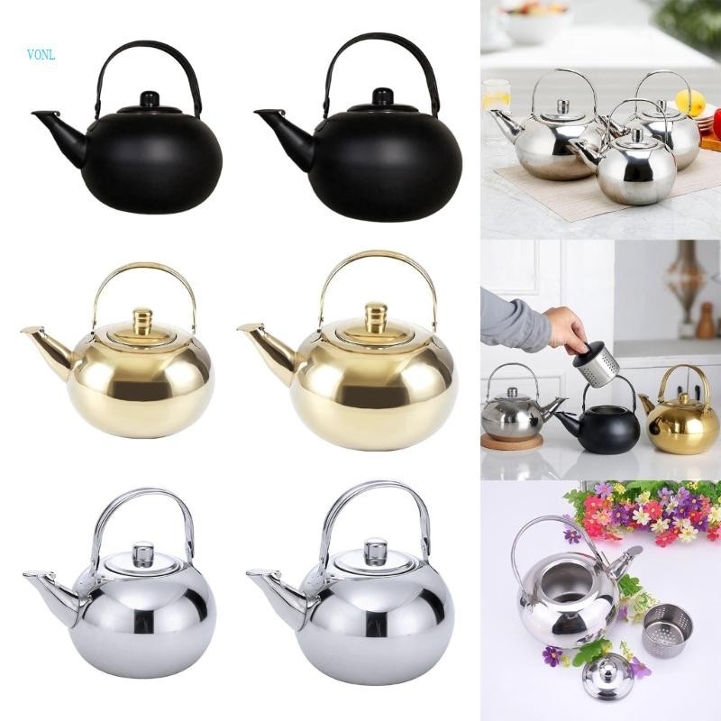 Vonl Teapots with Infuser Water Kettles Round Coffee Teas Pots for