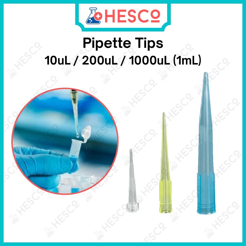 Pipette Tips 10μL, 200μL, 1000μL(1mL) – 1000pcs/500pcs, Transparent ...