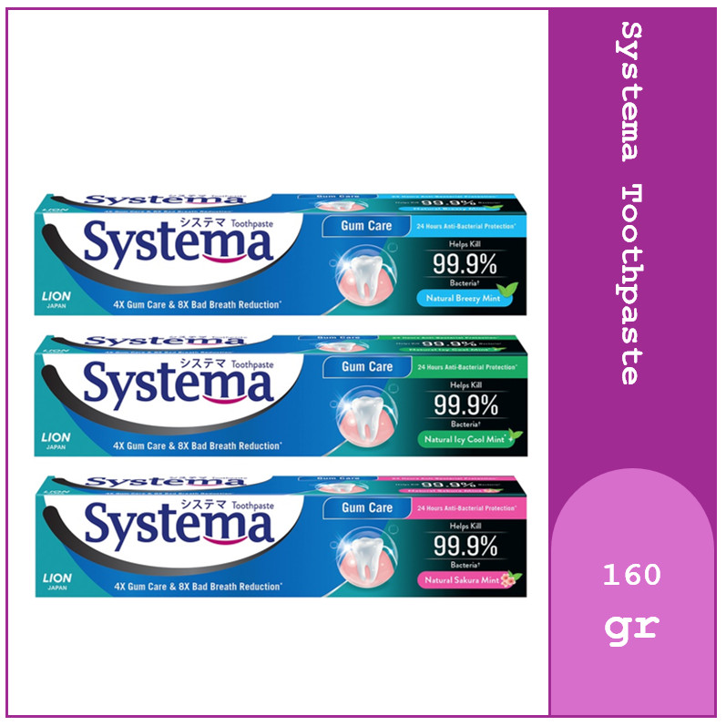 Systema Toothpaste 160g Natural Breezy Mint / Icy Cool Mint / Breezy ...