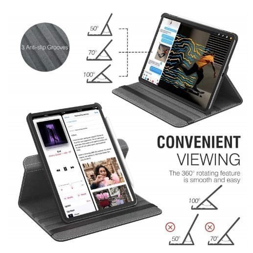 Casing 360 Rotating Leather Stand Built for Ipad Gen 10 10.9" Gen 7/8/9  Gen 2 3 4 / Ipad 5 6 9.7 Inch  Mini 1 2 3 4 5 6 7 / Mini 6 / Air 4/5 Air 6 / Pro 11 - Gambar 4