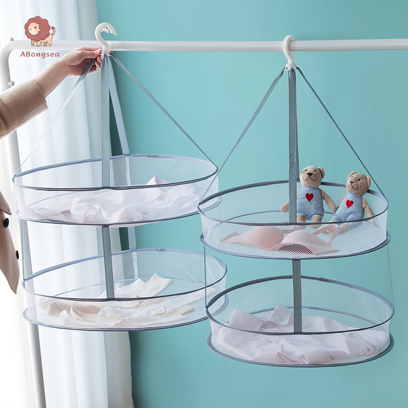 abongsea Folded Mesh Clothes Drying Net Rack Lay Flat Dry Hanger for Indoor Outdoor Towel Socks Swimsuit Drying Hanger Nice
