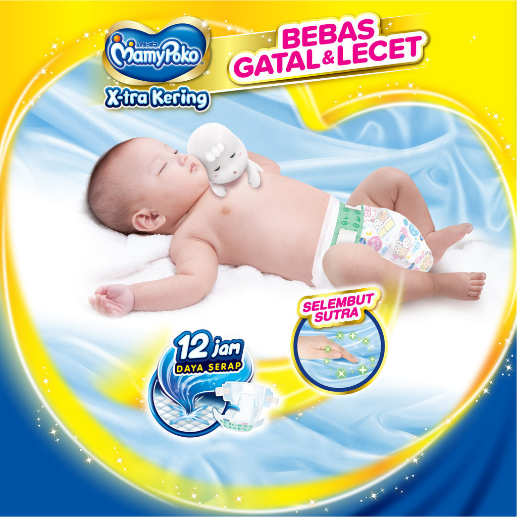 MamyPoko X-tra Kering - NB-S 44 - Popok Perekat Newborn Bayi Baru Lahir - 3 packs - Gambar 2