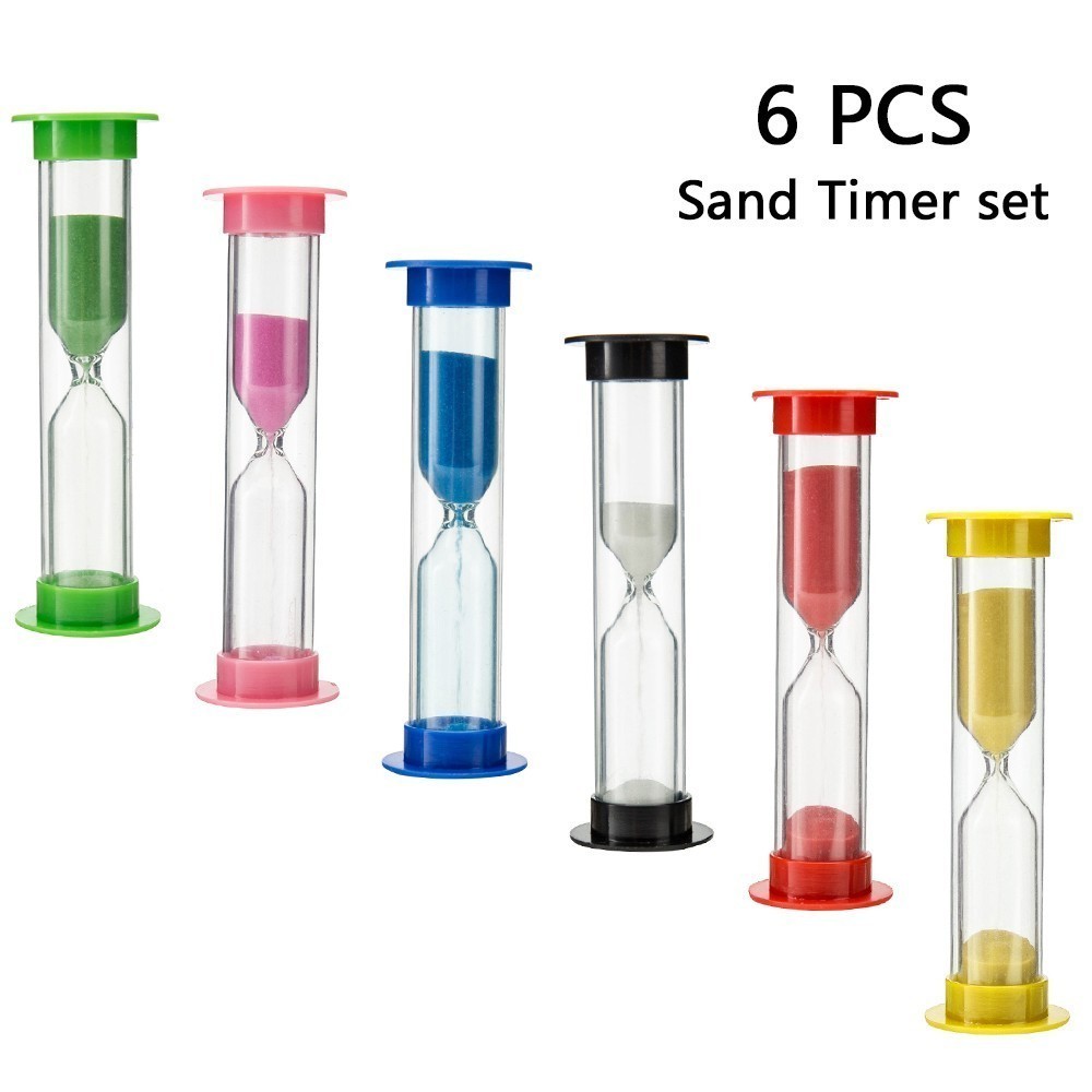 6pcs Sand Timer Colorful Study Minutes Countdown Task Completion ...