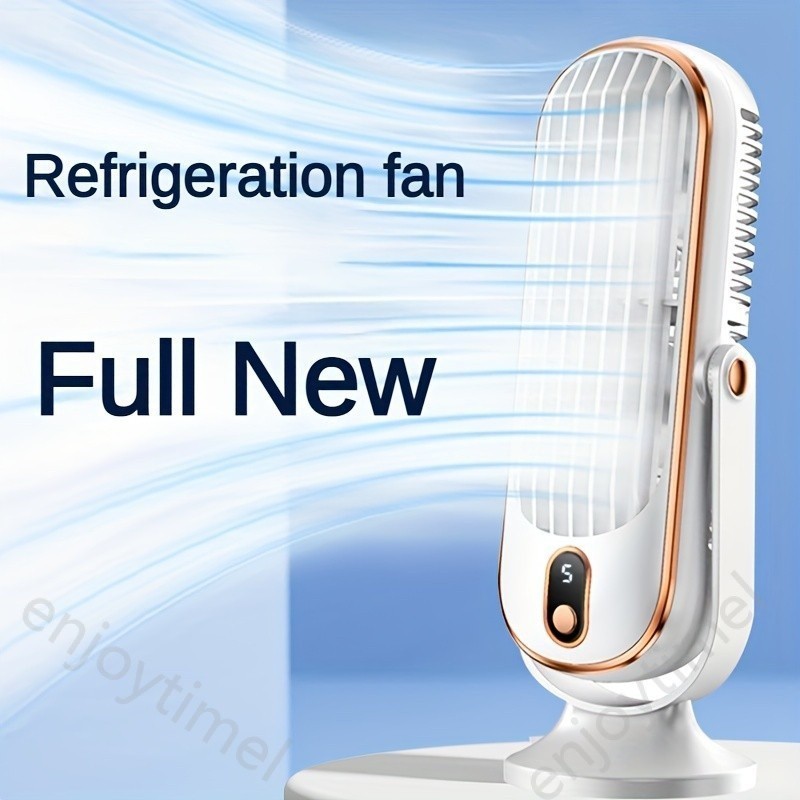 1pc Portable Air Conditioner Fan Large Battery Dual Motor