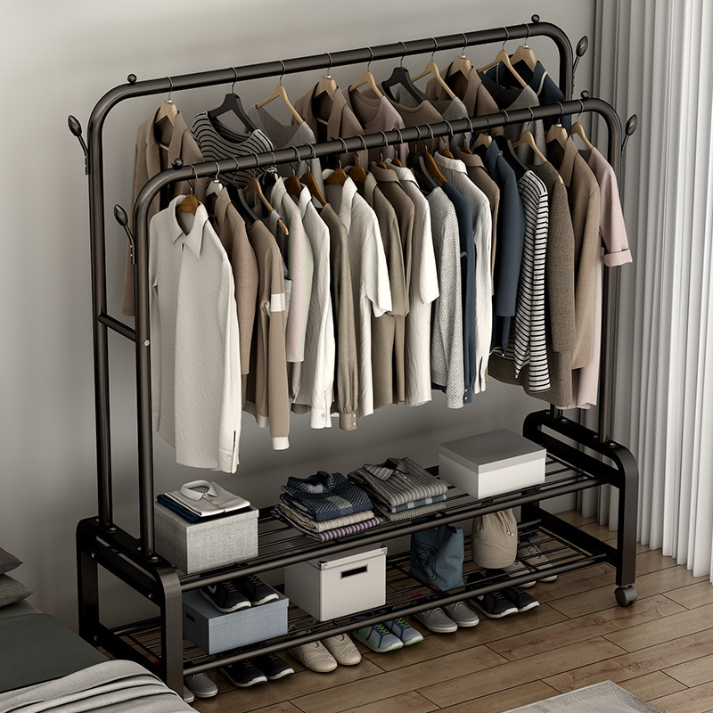 [SG Seller]Clothes Hanger Stand Hat Rack Cloth Hanging Rack with Wheels ...