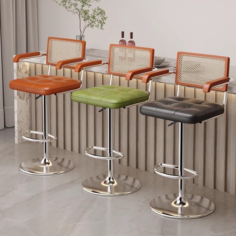 Rotating chair, high stool, antique style, home rattan chair, bar ...