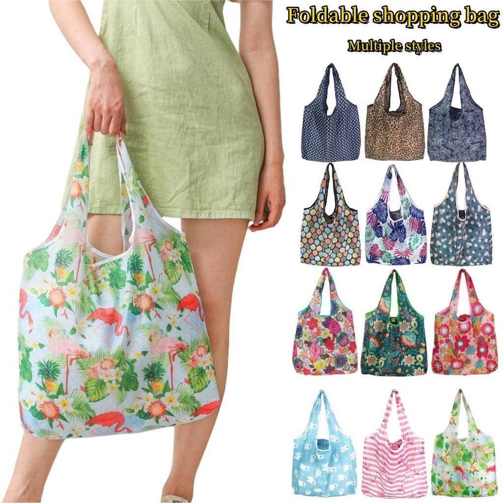 Foldable Shopping Bag Environmental Recyclable Grocery Bag Travel Tote  Pouch Eco Friendly Multiple Use Reusable