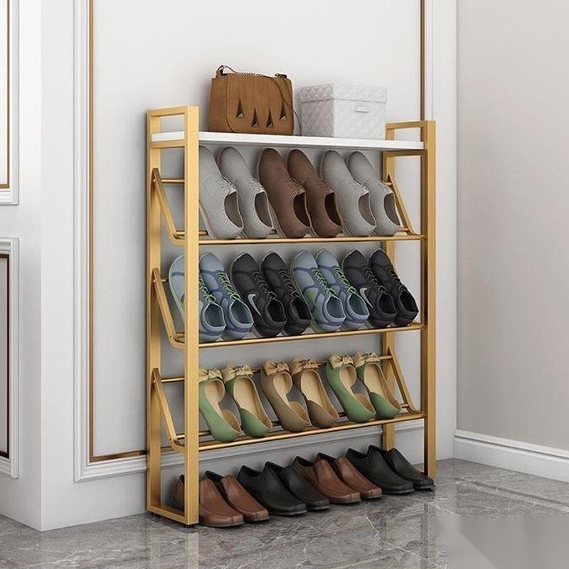 Shoe Rack Sturdy Metal Shoe Rack Organizer Simple Narrow 3-5 Layer Shoe ...
