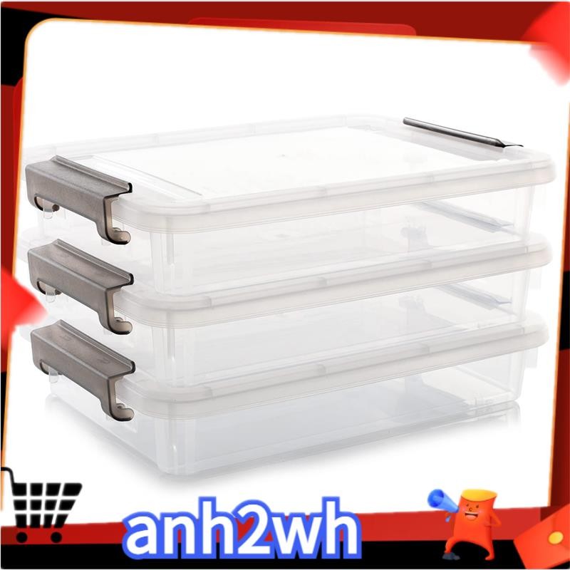 3 PCS Plastic Storage Bins with Latching Lids Portable Project Case ...