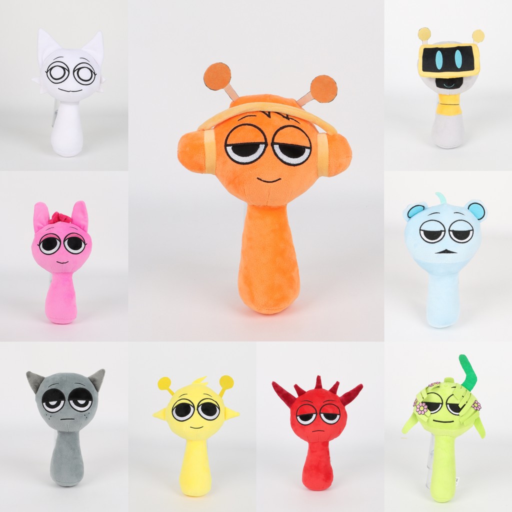 25CM Sprunki Plush Toy Sprunki Incredibox Game Gray Wenda Oren Stuffed ...