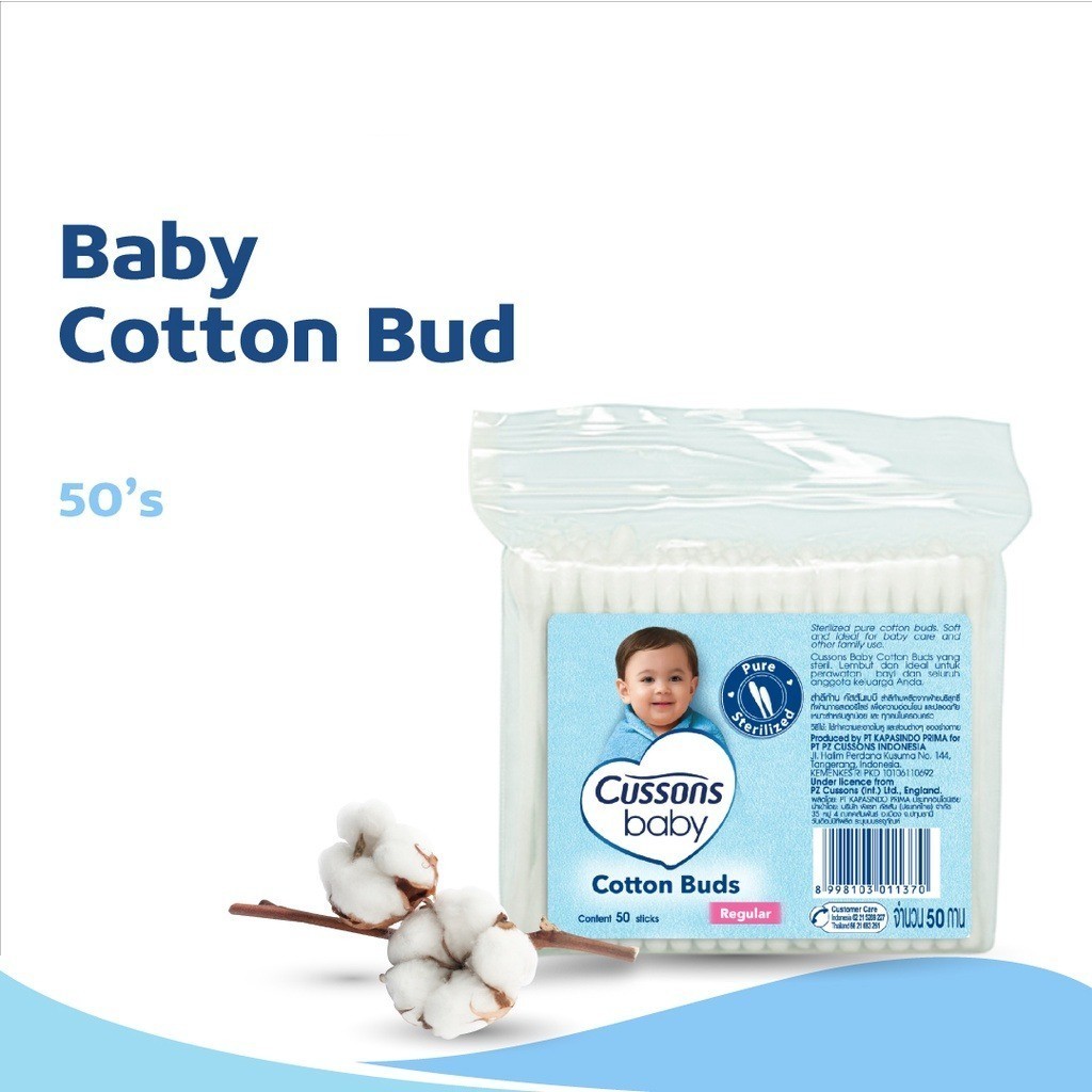 Cussons Baby Cotton Bud - Pembersih Telinga Bayi / Merah Jingga Official - Gambar 2