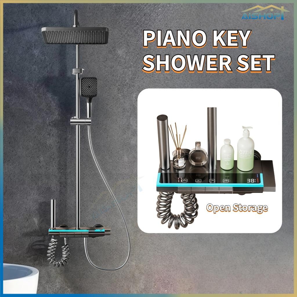 [SG Seller]Piano Key 4 Function Water Outlet Shower Faucet Set Full Set ...