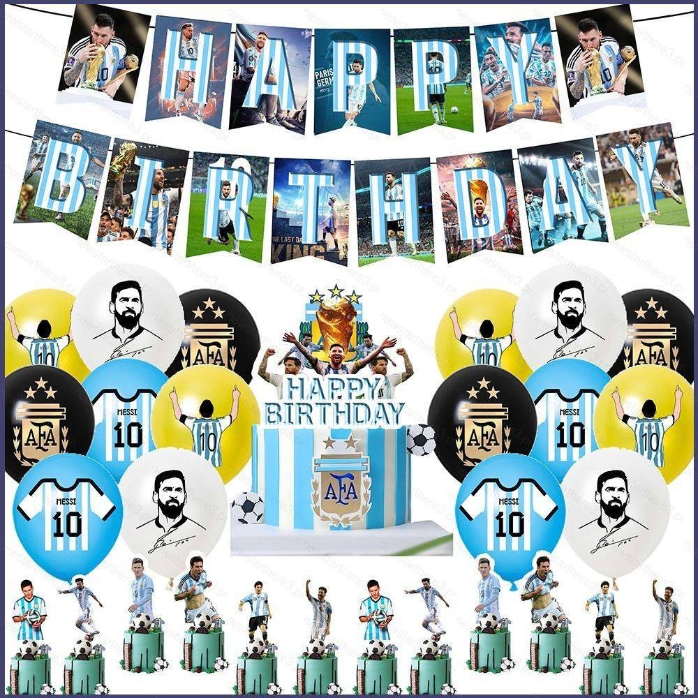 YE Lionel Messi football star theme kids birthday party decorations ...