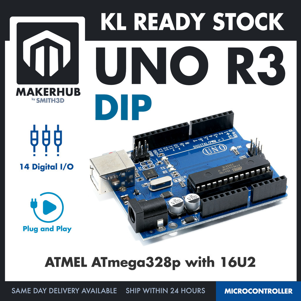 [DIP] Arduino Uno Compatible DIP UNO R3 with ATMEGA328P (No need ...