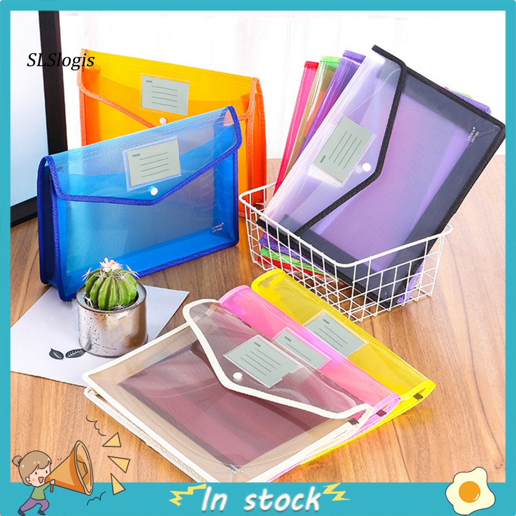 SLS_ Pp Plastic Organizer Colorful File Folder Colorful Snap Button ...