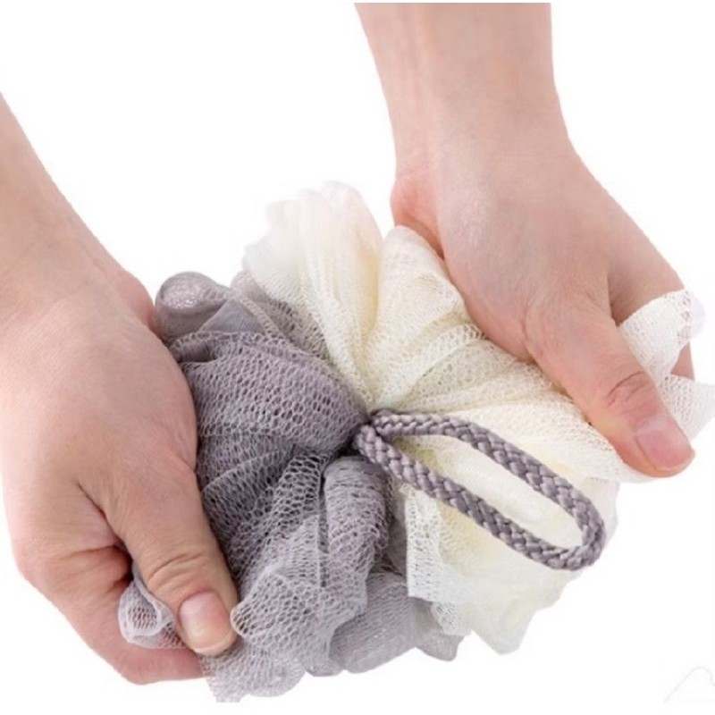 1PCS Spons Mandi Jaring Shower Puff Perlengkapan Rumah Spon Bath Pembersih Badan Warna Pastel Sponge A090 - Gambar 4