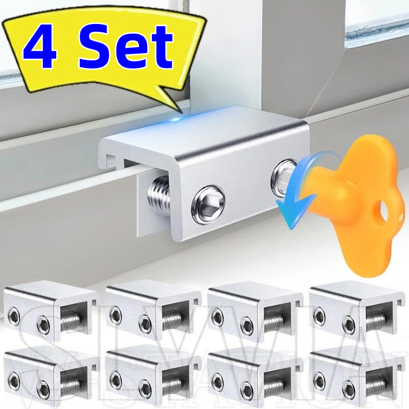 SLXC-4 Sets Sliding Window Locks - Door Screen Window Stopper -For Home ...