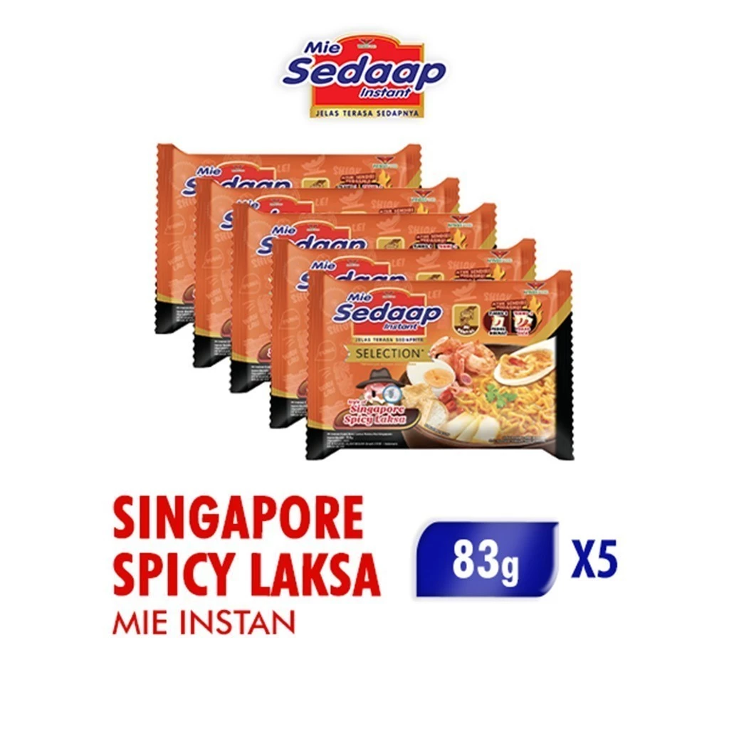 Sedaap Mie Instan Singapore Spicy Laksa Bag 83 gr x5