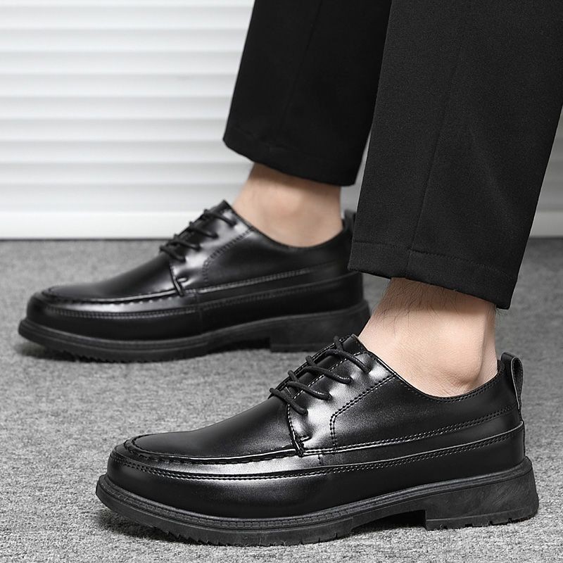 Formal Shoes Waterproof Casual Shoes Work Shoes Korean Version Leather ...
